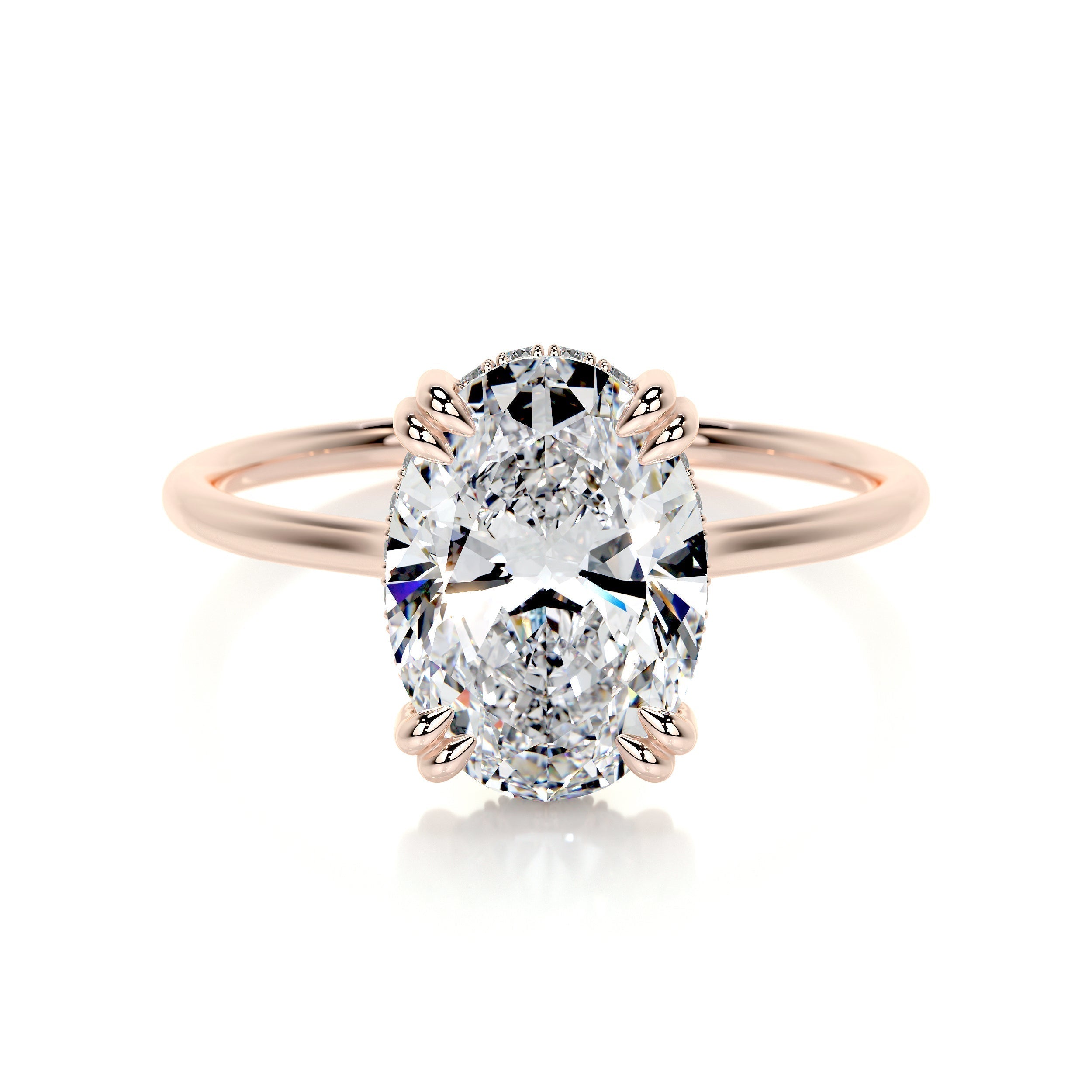 Oval Hidden Halo Lab Grown Diamond Engagement Ring