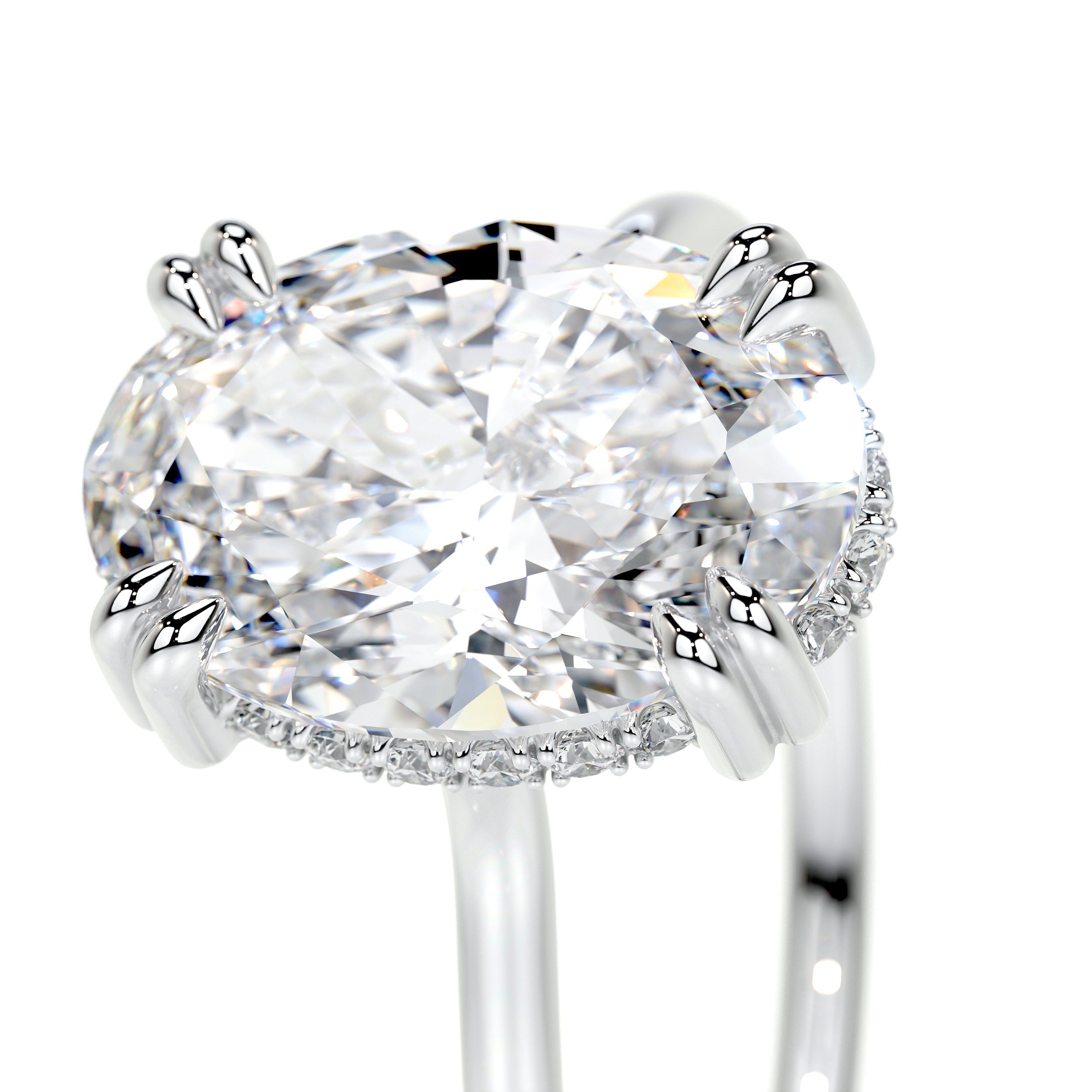 Oval Hidden Halo Lab Grown Diamond Engagement Ring