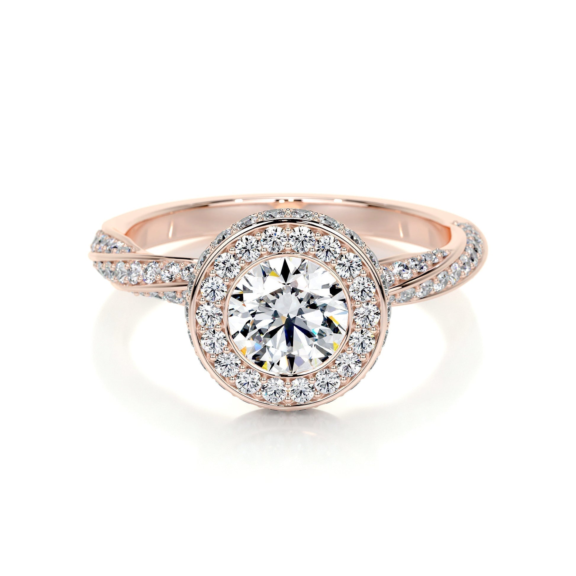 1.0 CT Round Halo CVD E/VS1 Diamond Engagement Ring 12