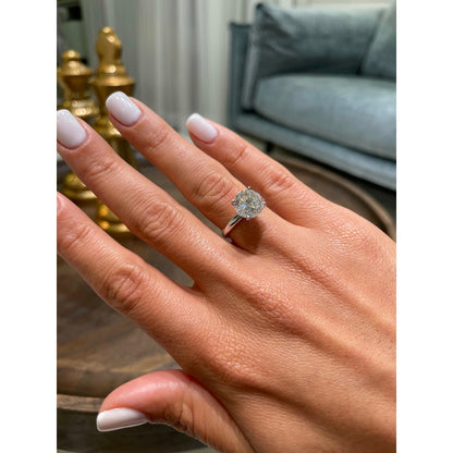 3.0 CT Princess Solitaire CVD F/VS2 Diamond Engagement Ring 14