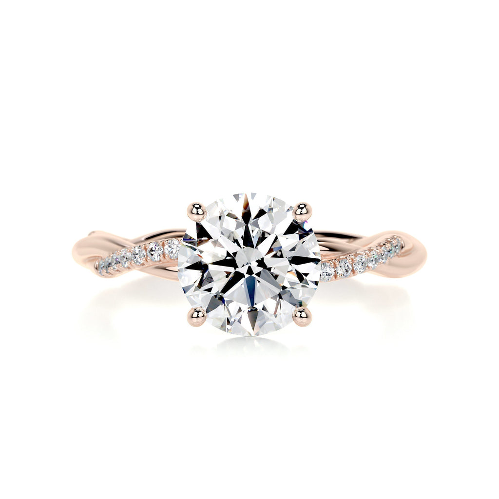 Round Twisted Pave Lab Grown Diamond Engagement Ring