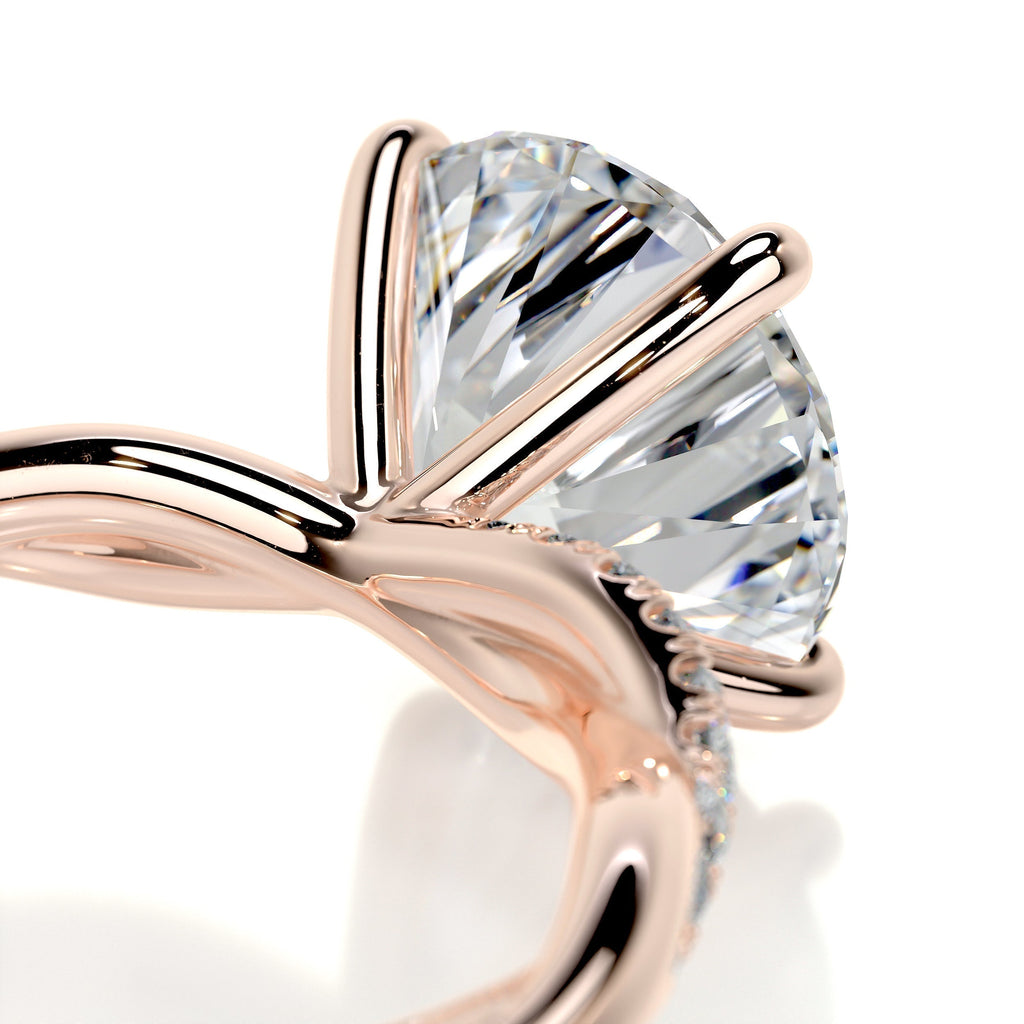 Round Twisted Pave Lab Grown Diamond Engagement Ring