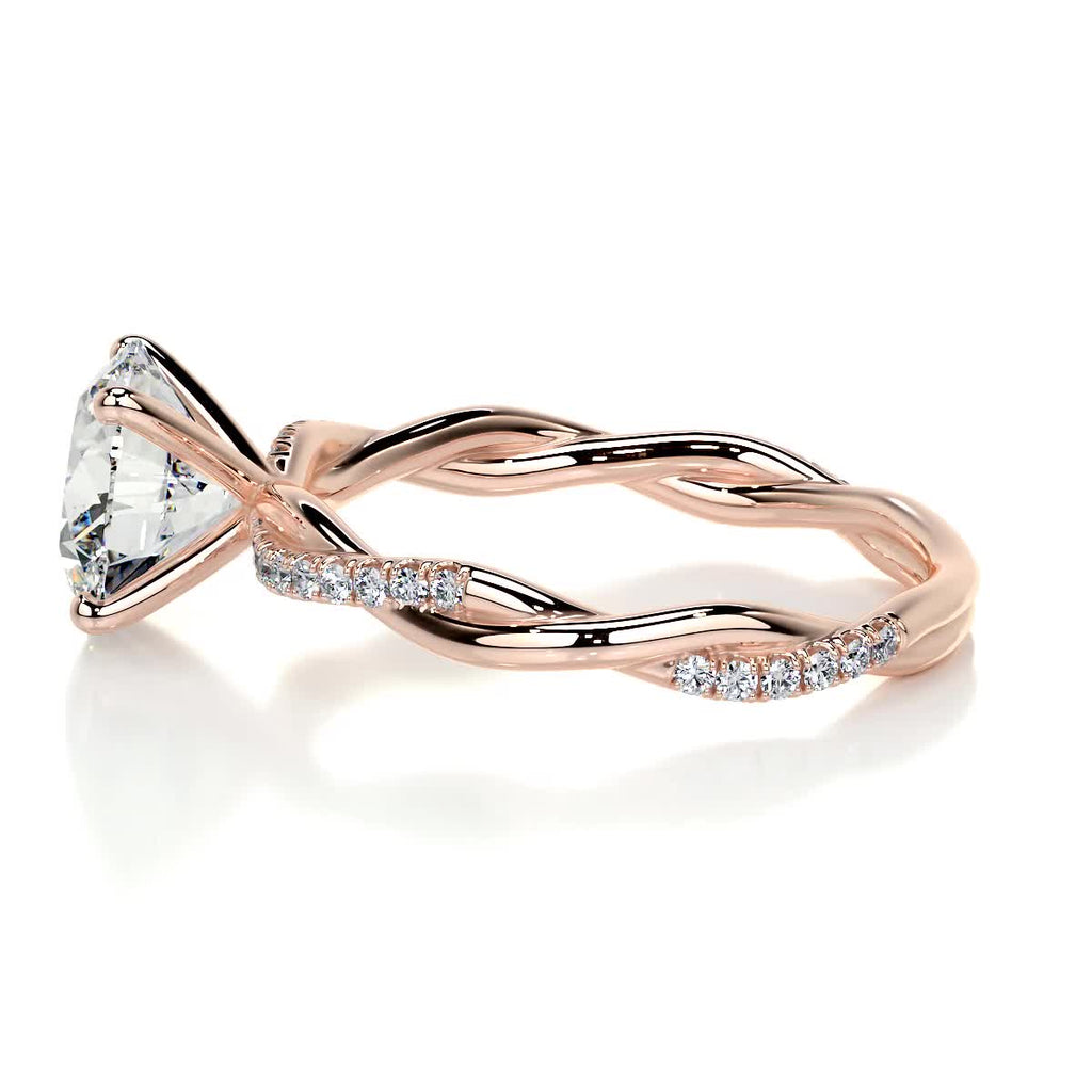 Round Twisted Pave Lab Grown Diamond Engagement Ring