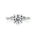 Round Twisted Pave Lab Grown Diamond Engagement Ring