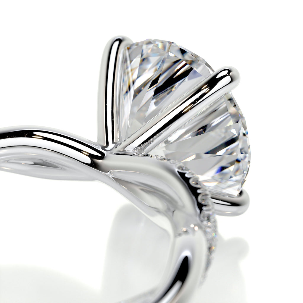 Round Twisted Pave Lab Grown Diamond Engagement Ring