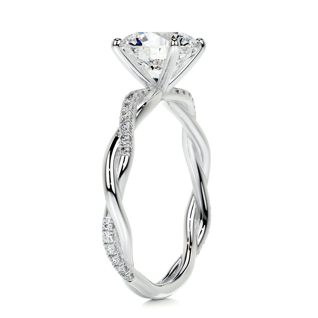 Round Twisted Pave Lab Grown Diamond Engagement Ring