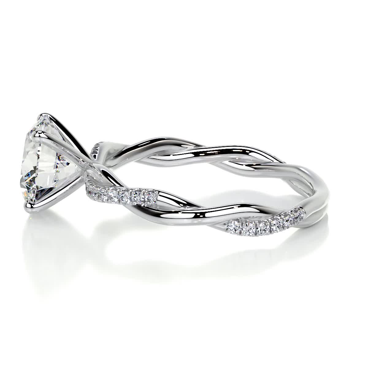 Round Twisted Pave Lab Grown Diamond Engagement Ring