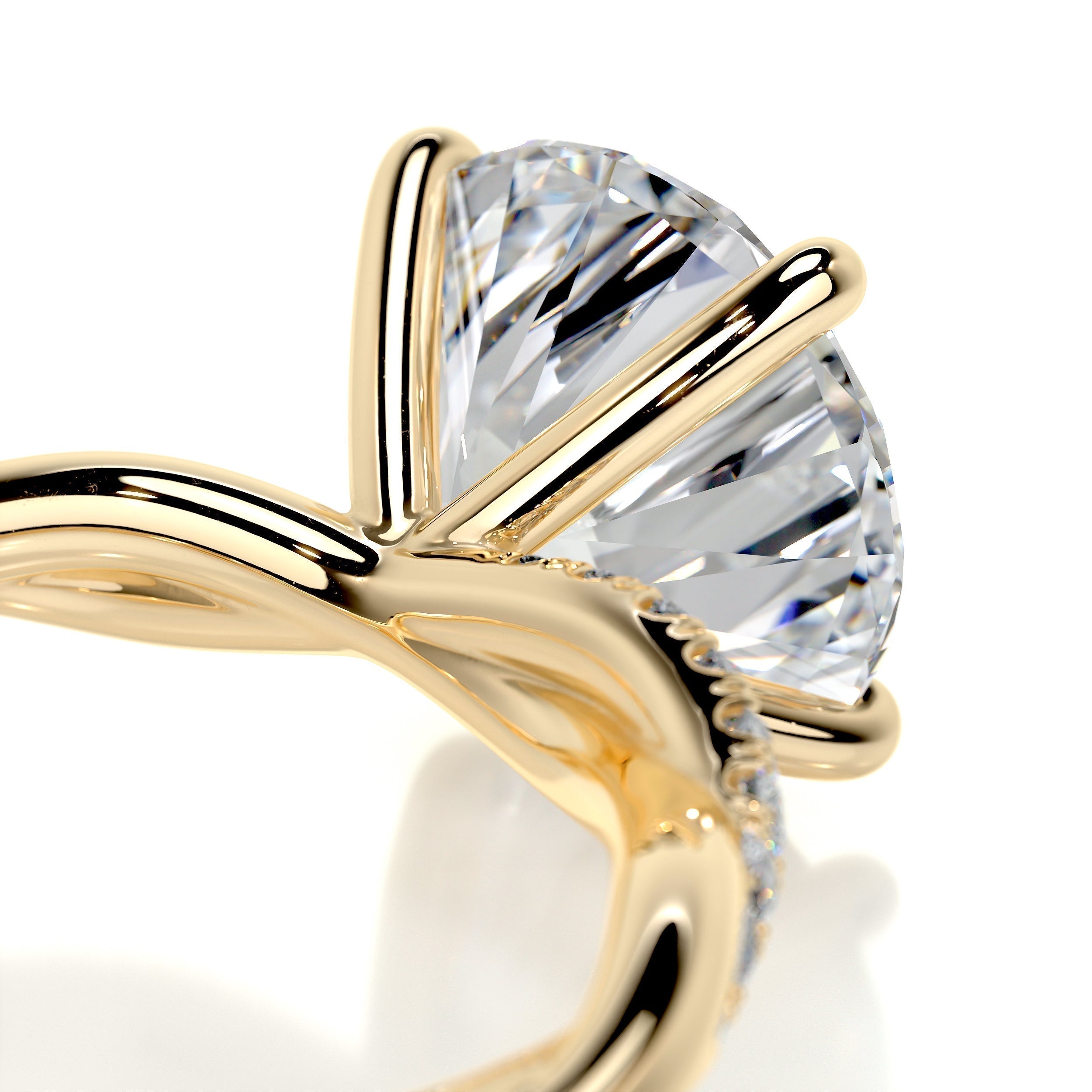 Round Twisted Pave Lab Grown Diamond Engagement Ring
