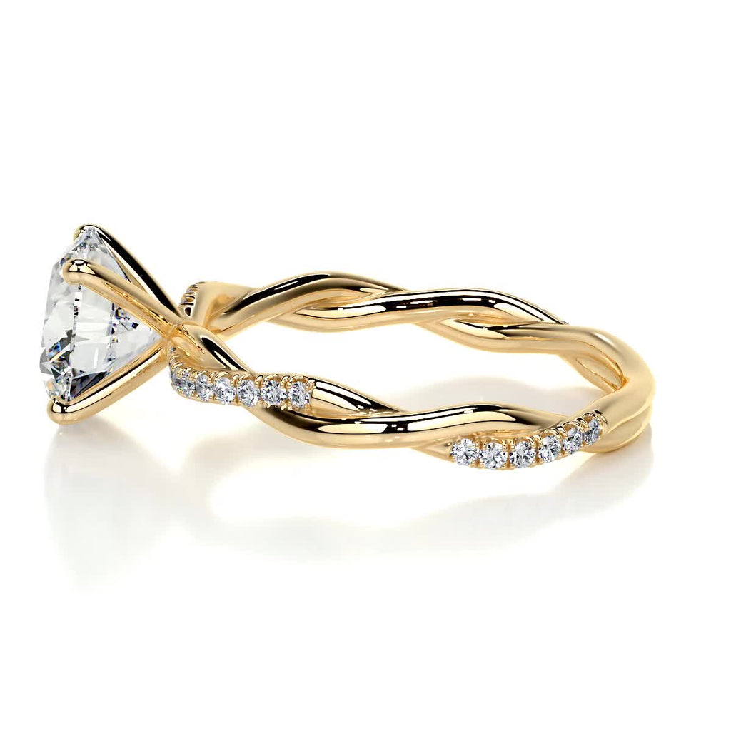 Round Twisted Pave Lab Grown Diamond Engagement Ring