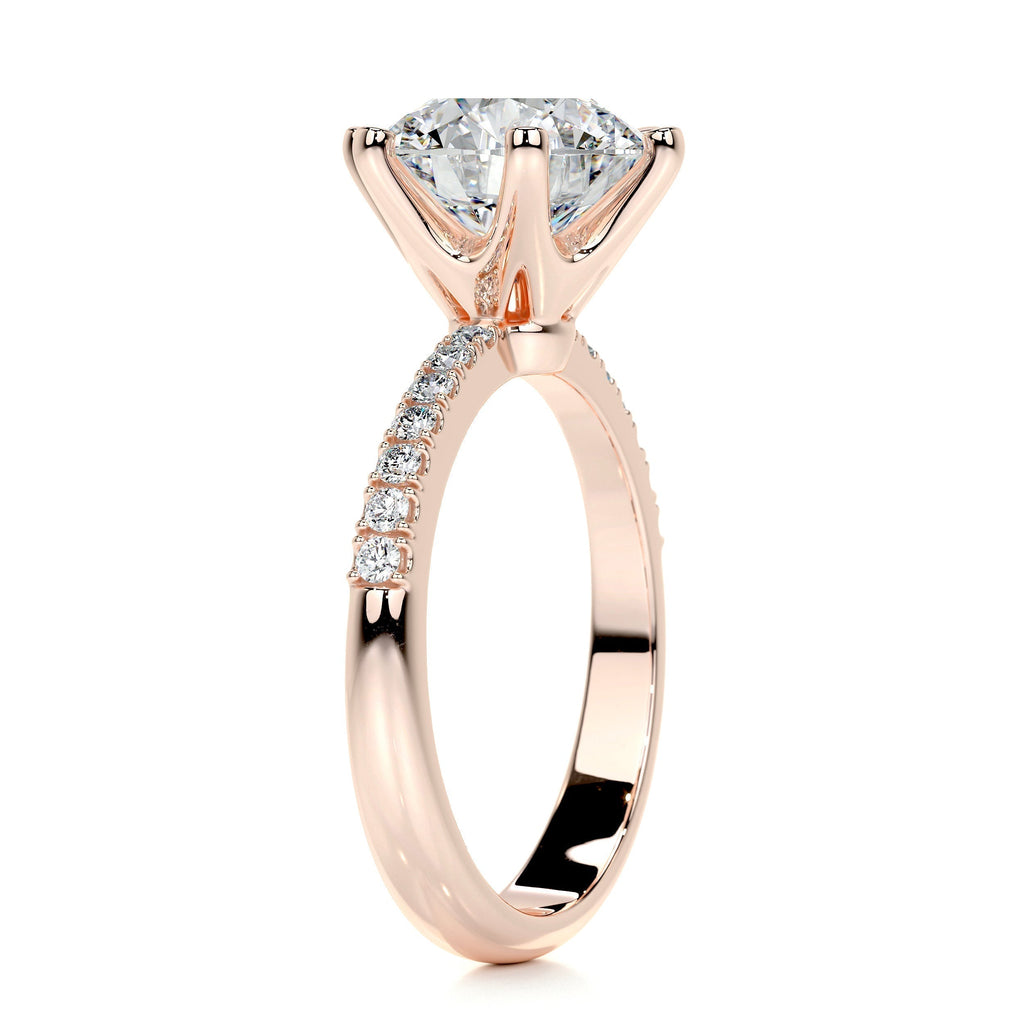 Round Pave Lab Grown Diamond Engagement Ring