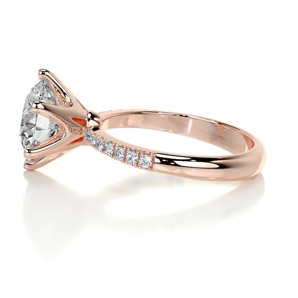 Round Pave Lab Grown Diamond Engagement Ring