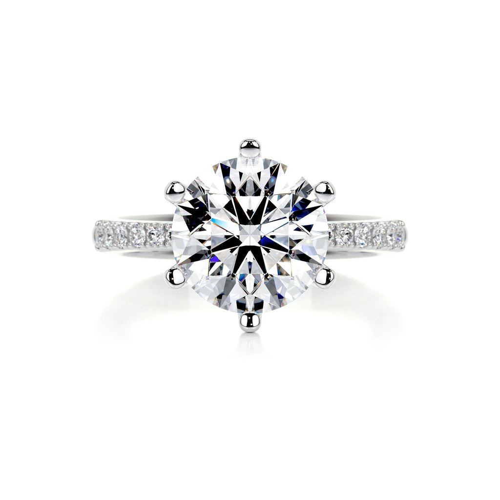 Round Pave Lab Grown Diamond Engagement Ring