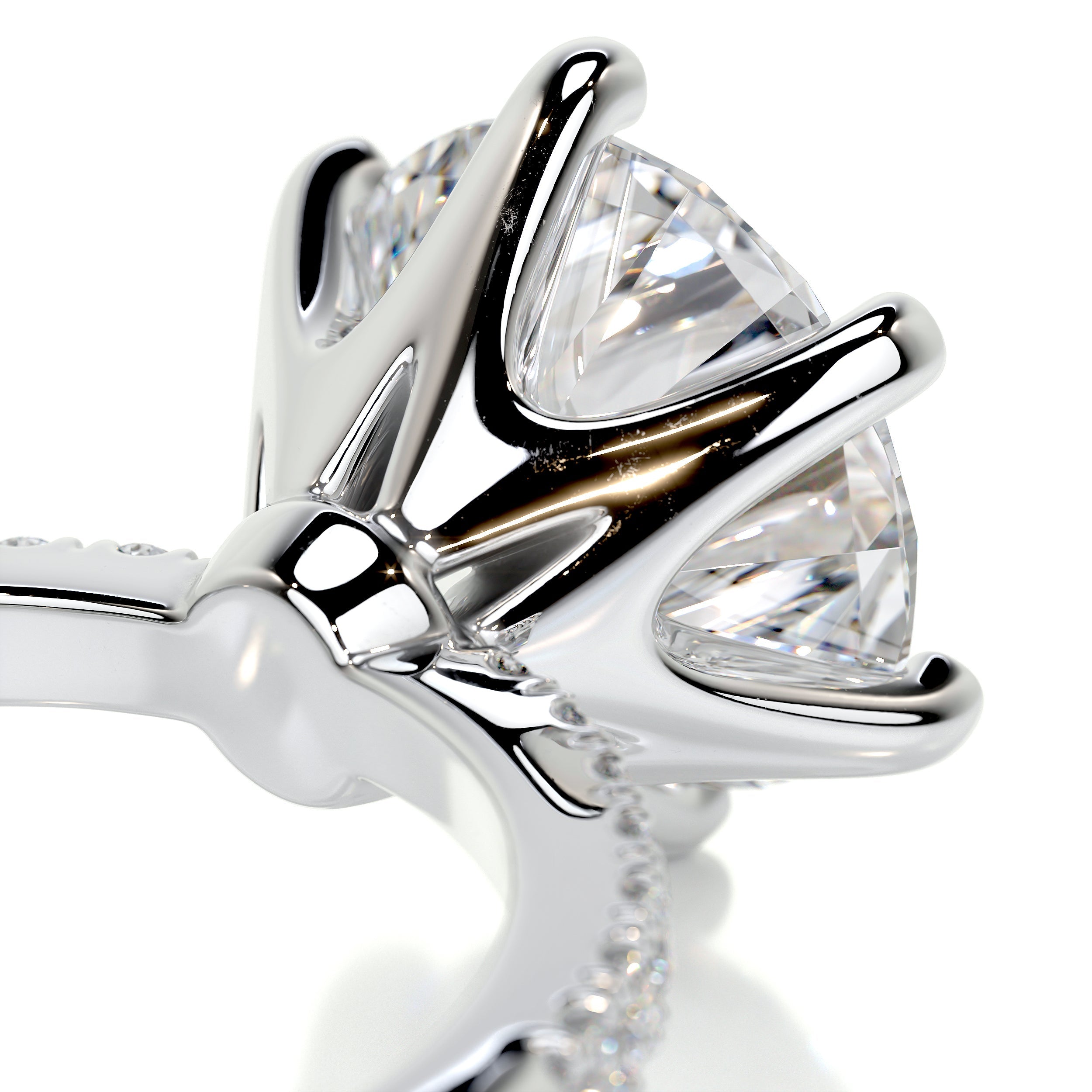 Round Pave Lab Grown Diamond Engagement Ring