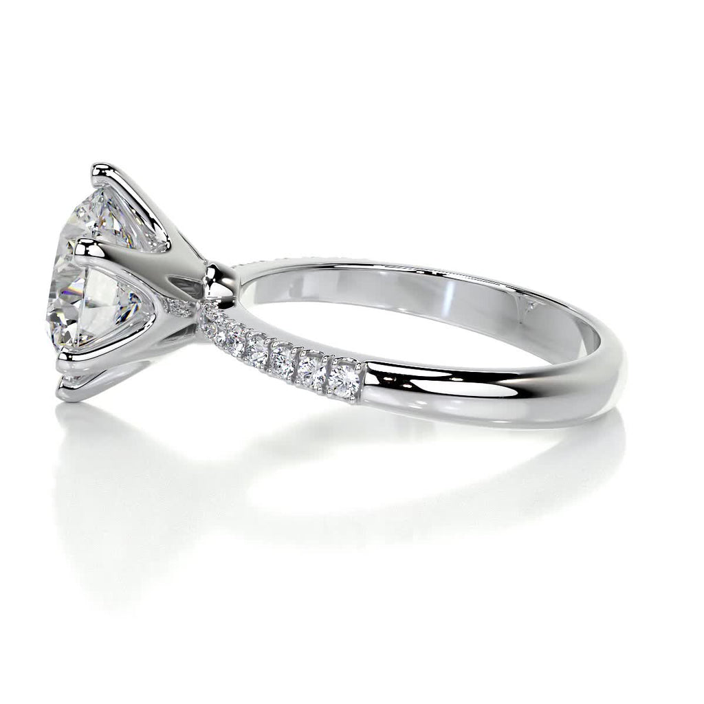 Round Pave Lab Grown Diamond Engagement Ring