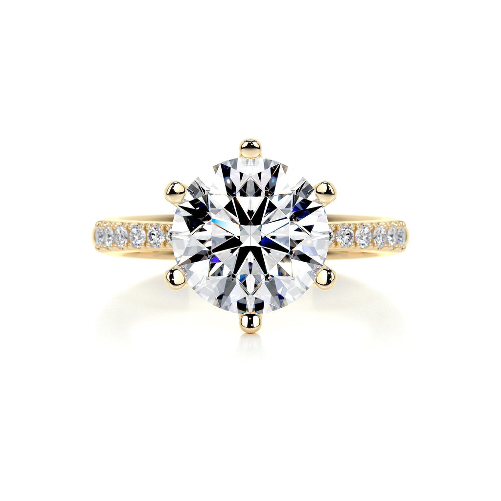 Round Pave Lab Grown Diamond Engagement Ring