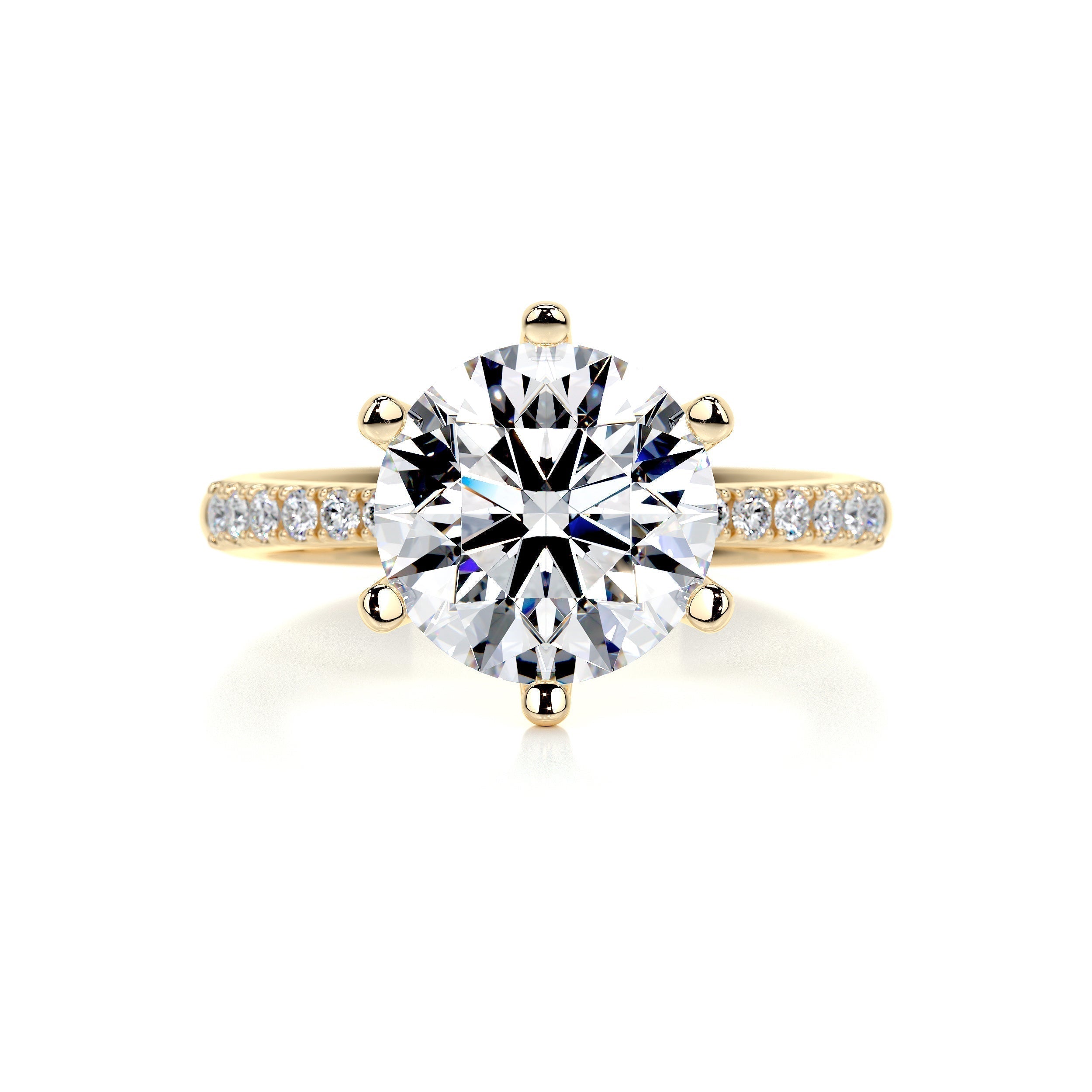 Round Pave Lab Grown Diamond Engagement Ring
