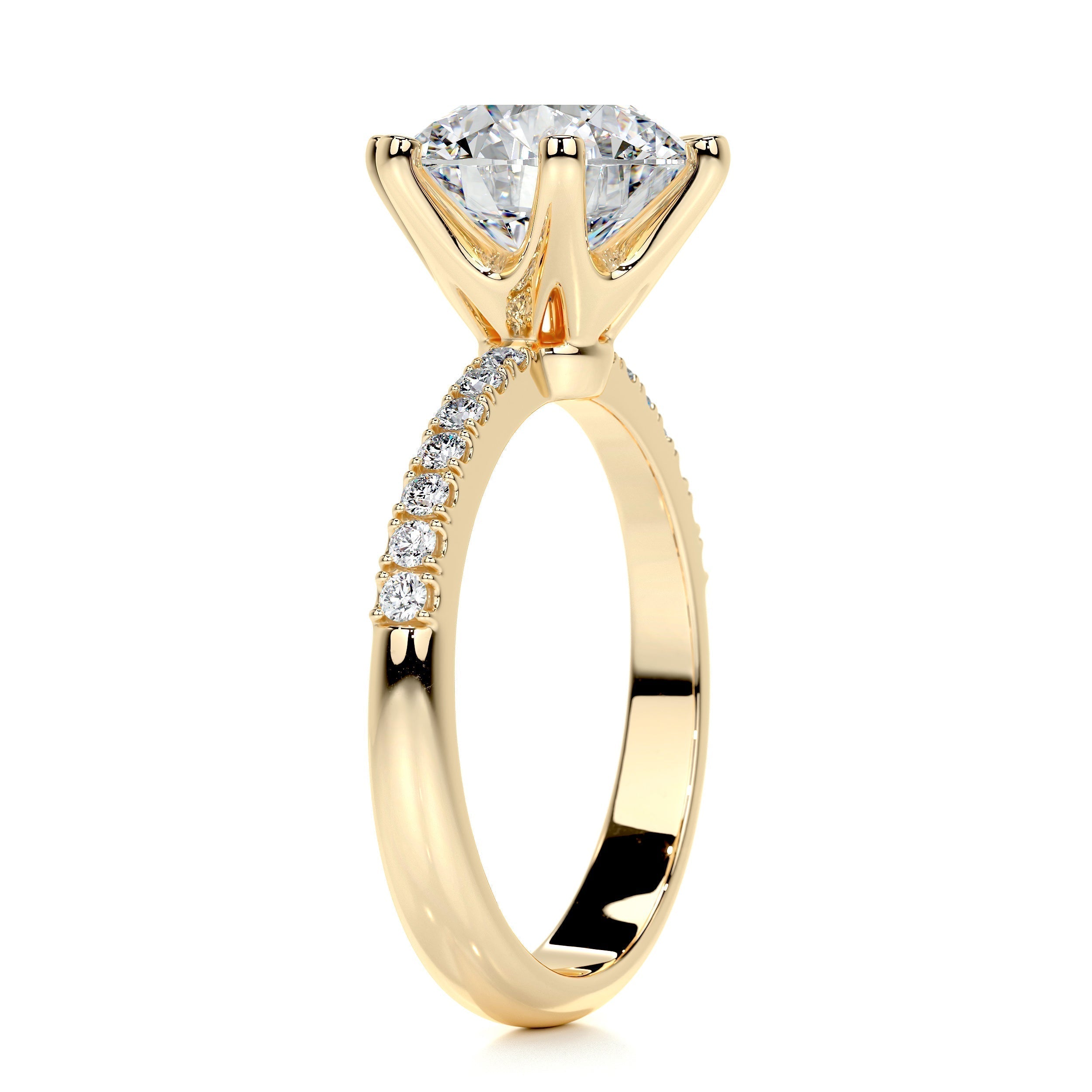 Round Pave Lab Grown Diamond Engagement Ring