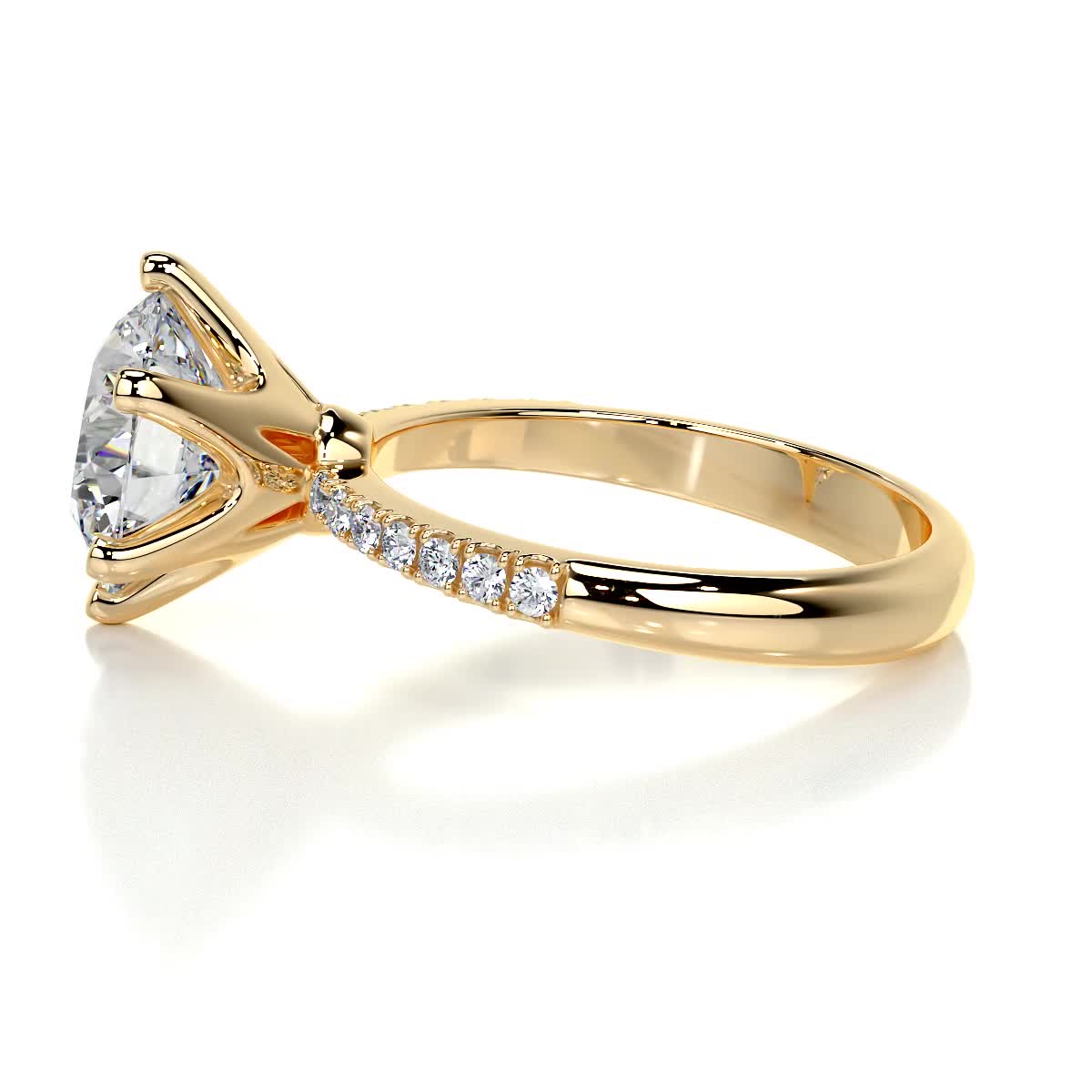 Round Pave Lab Grown Diamond Engagement Ring