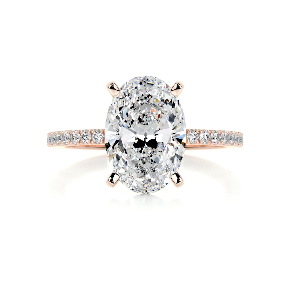Oval Pave Lab Grown Diamond Engagement Ring