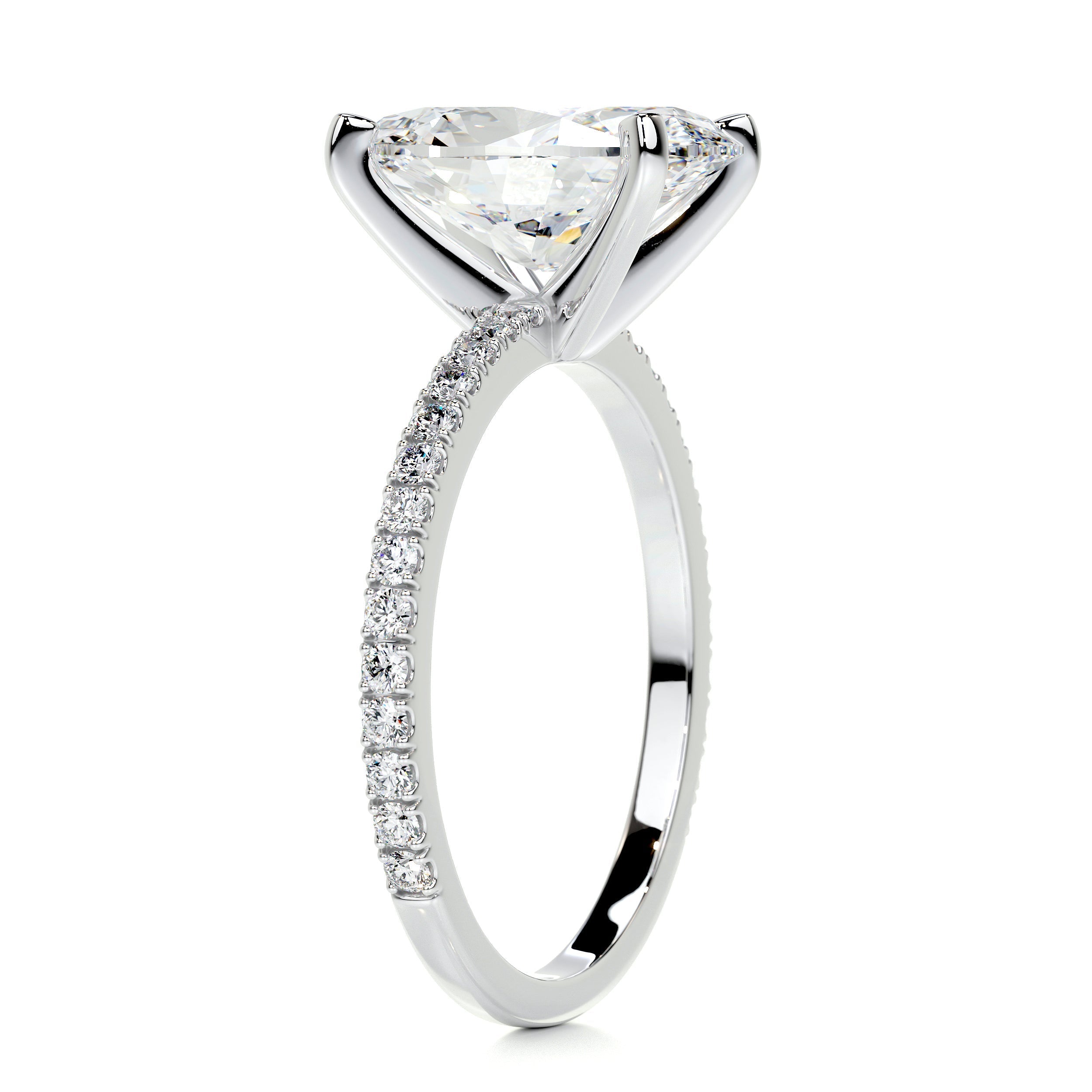 Oval Pave Lab Grown Diamond Engagement Ring