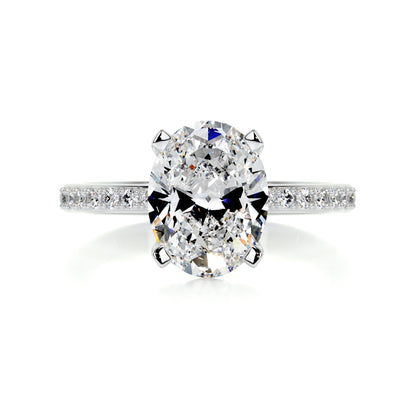 2 CT Oval Solitaire CVD F/VS2 Diamond Engagement Ring 1