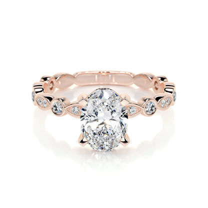 2.0 CT Oval Solitaire CVD F/SI1 Diamond Engagement Ring 13