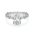 Oval Dainty Pave Lab Grown Diamond Engagement Ring