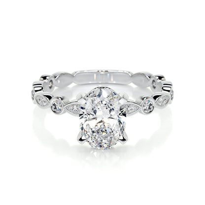 2.0 CT Oval Solitaire CVD F/SI1 Diamond Engagement Ring 1