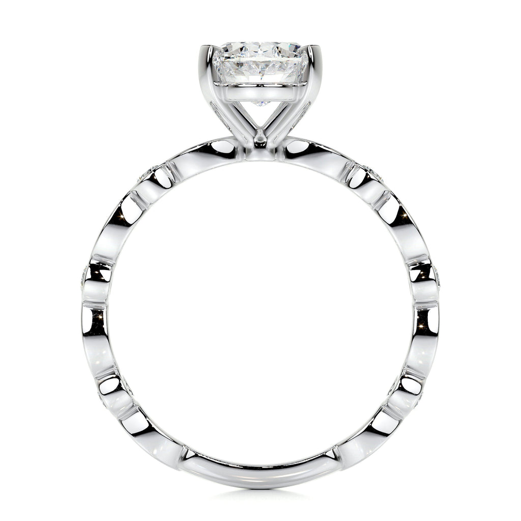 Oval Dainty Pave Lab Grown Diamond Engagement Ring