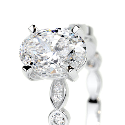 2.0 CT Oval Solitaire CVD F/SI1 Diamond Engagement Ring 4