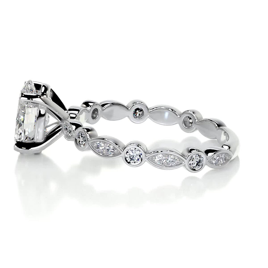 Oval Dainty Pave Lab Grown Diamond Engagement Ring