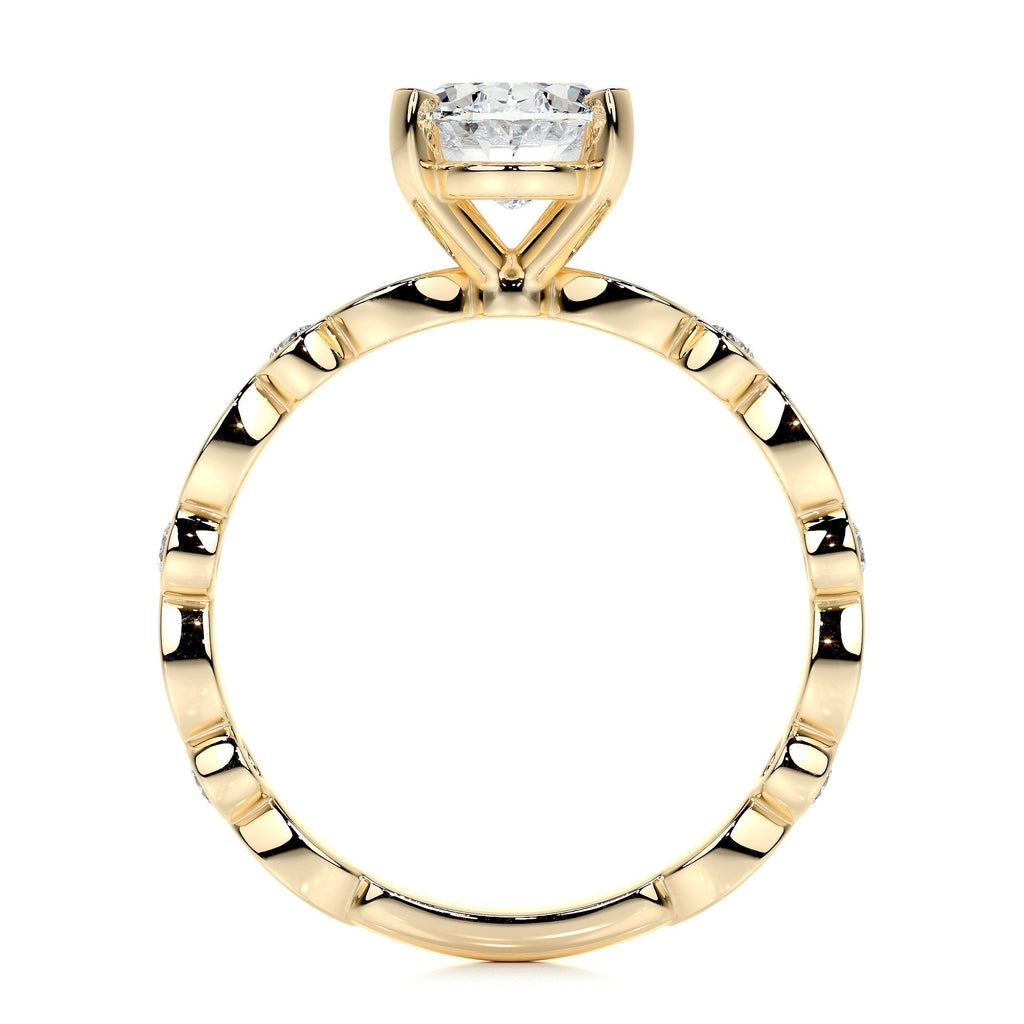 Oval Dainty Pave Lab Grown Diamond Engagement Ring