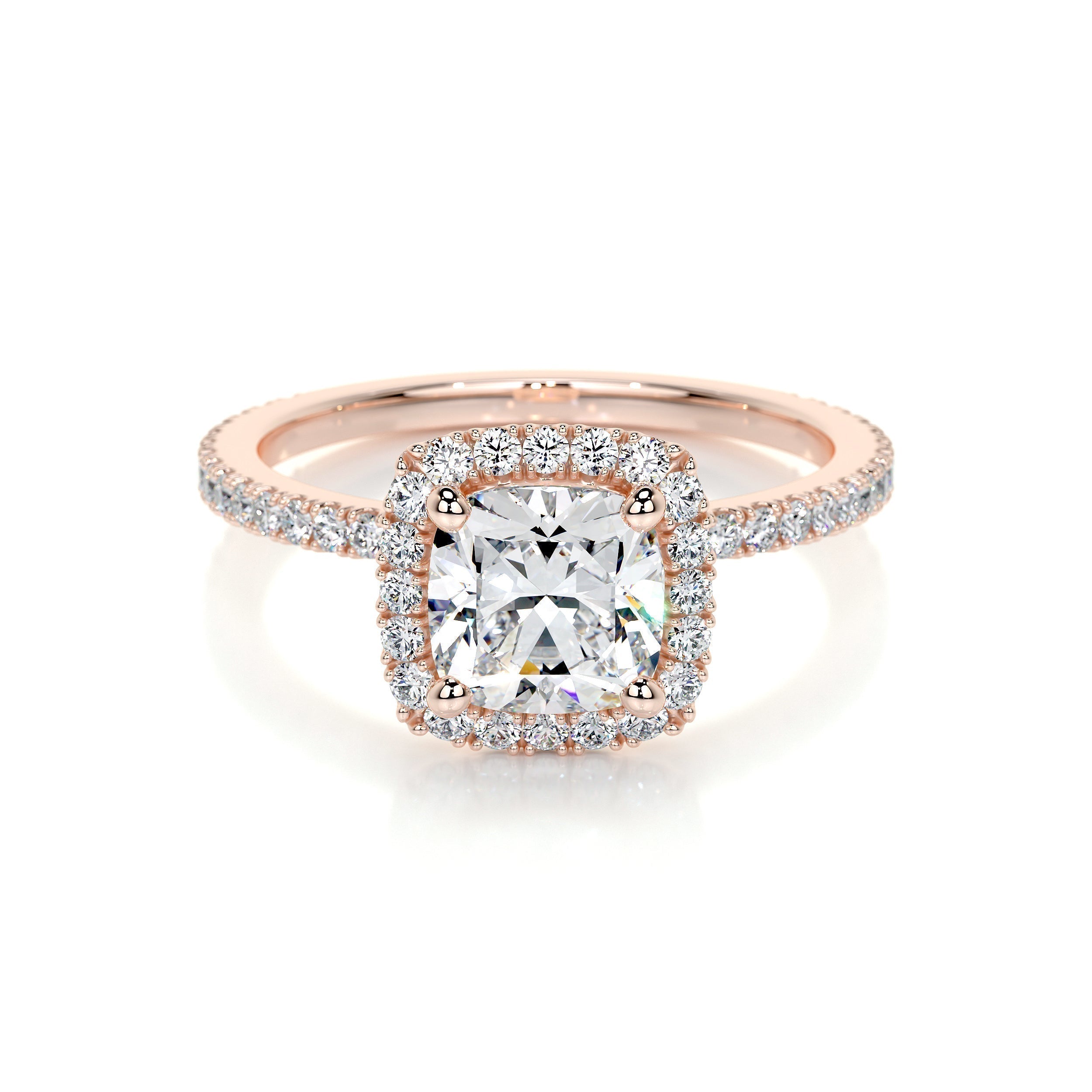 Cushion Halo Lab Grown Diamond Engagement Ring