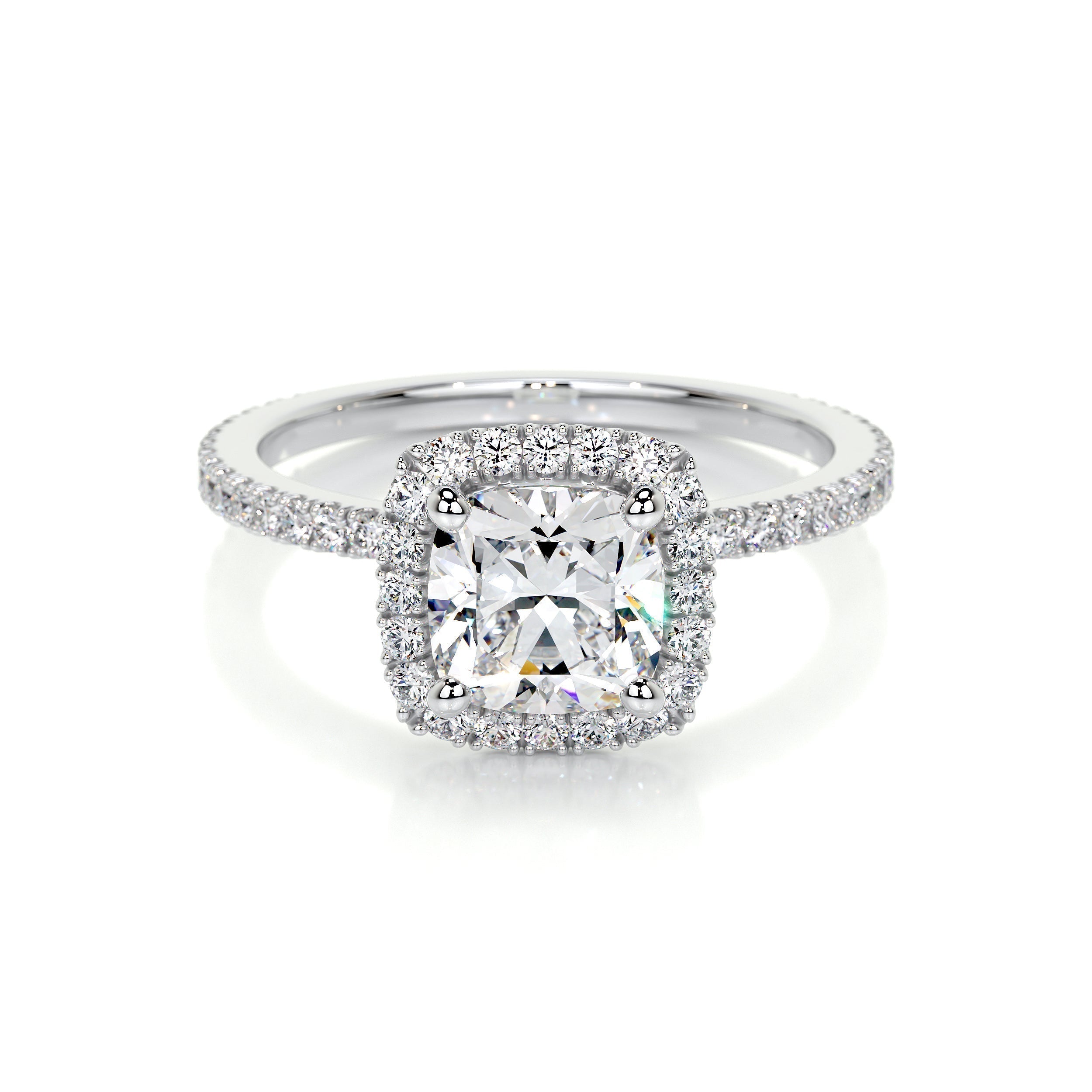 Cushion Halo Lab Grown Diamond Engagement Ring