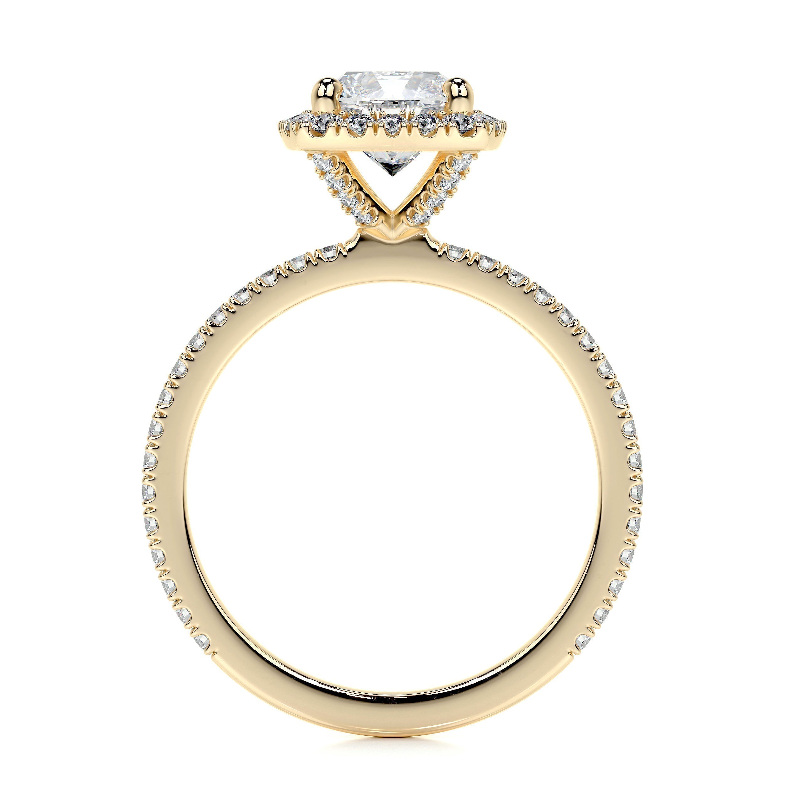 Cushion Halo Lab Grown Diamond Engagement Ring