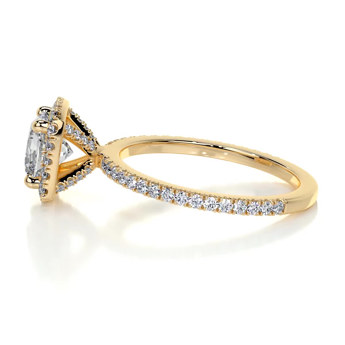 Cushion Halo Lab Grown Diamond Engagement Ring