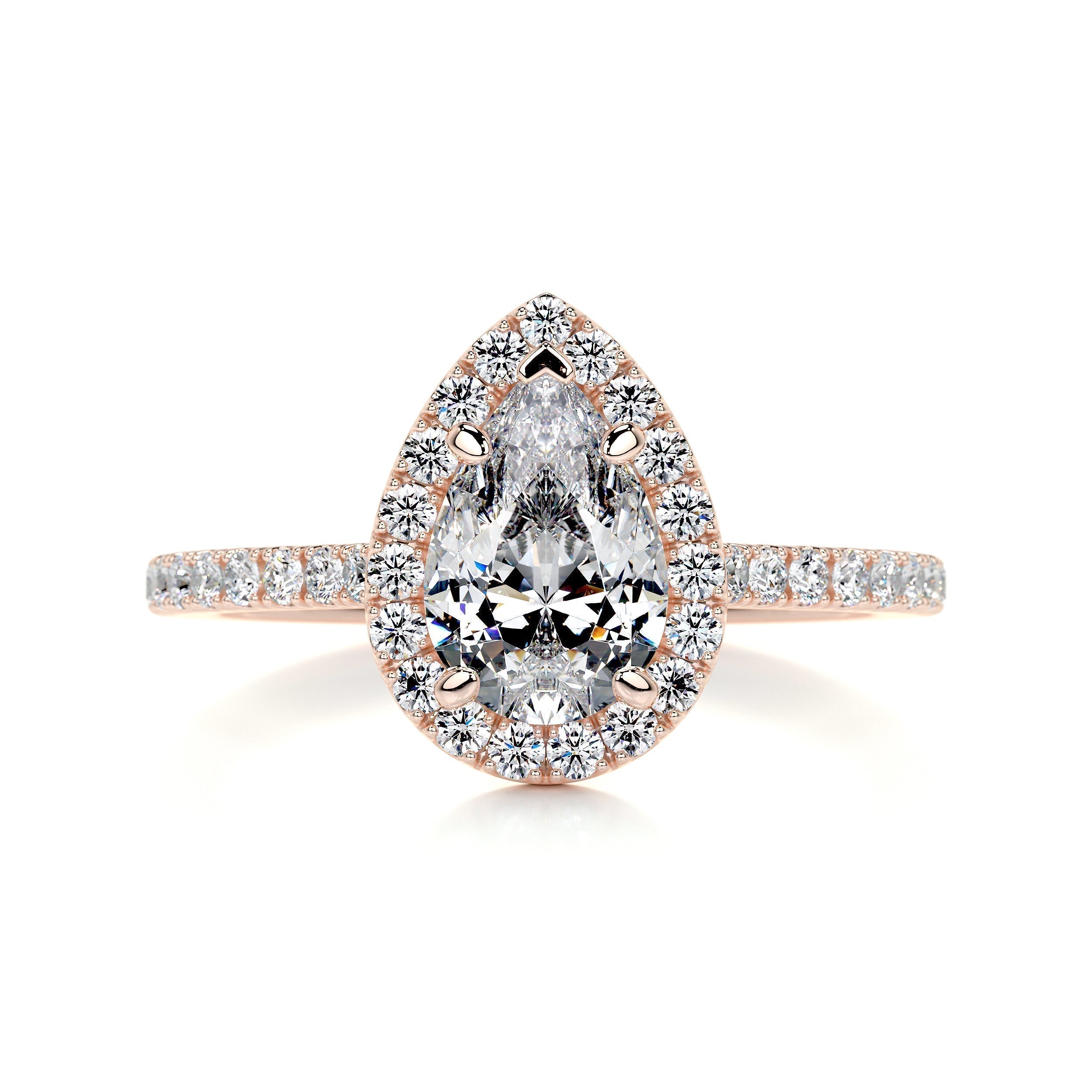 Pear Halo & Pave Lab Grown Diamond Engagement Ring