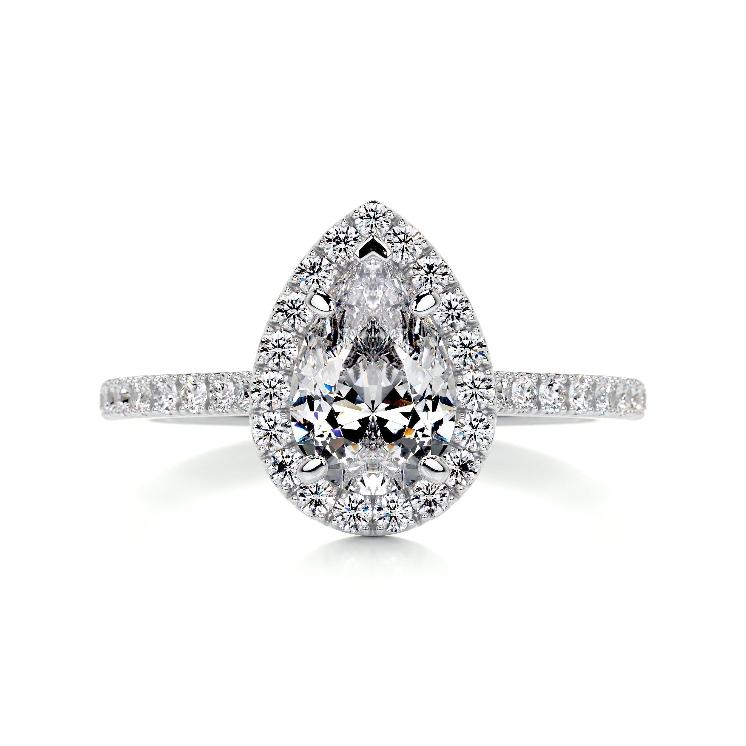 Pear Halo & Pave Lab Grown Diamond Engagement Ring