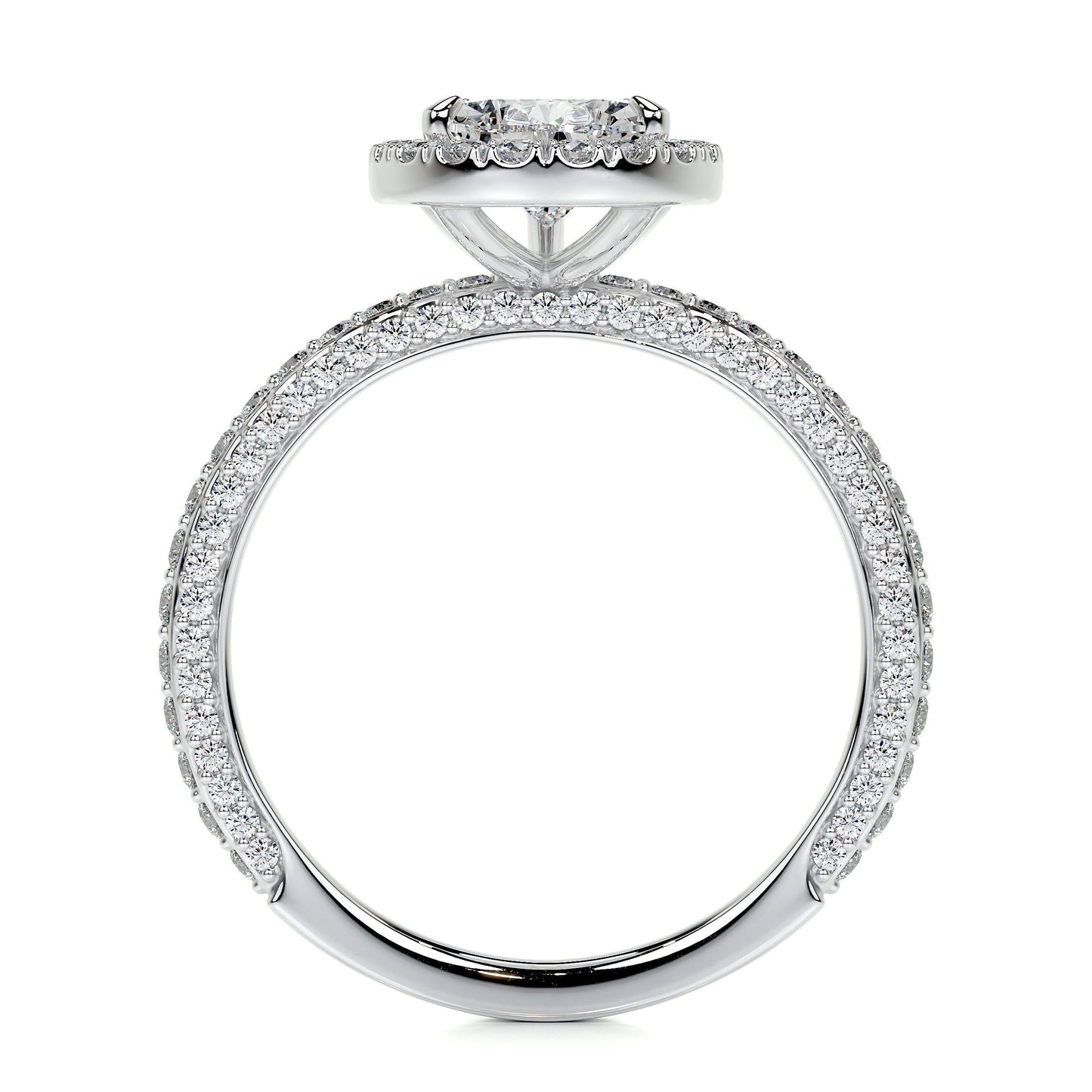 2.0 CT Pear Halo CVD F/VS2 Diamond Engagement Ring 6