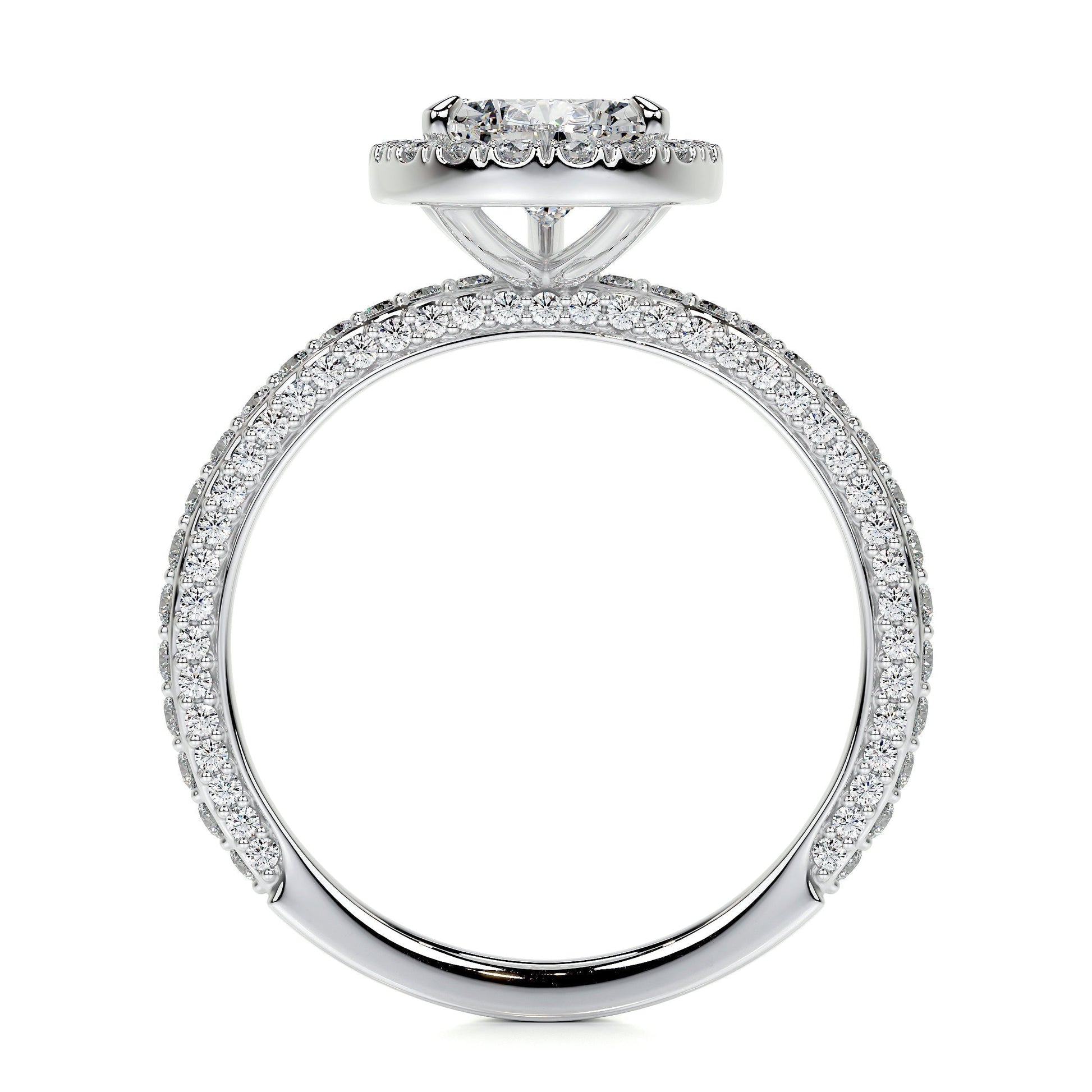 2.0 CT Pear Halo CVD F/VS2 Diamond Engagement Ring 6