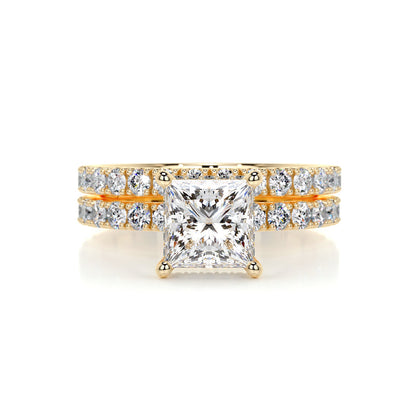 1.50 CT Princess Hidden Halo CVD F/VS Diamond Bridal Ring Set 6