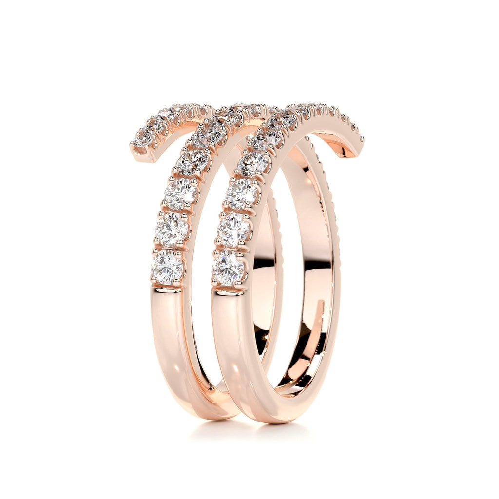 1 CT Round Spiral Lab Grown Diamond Wedding Band