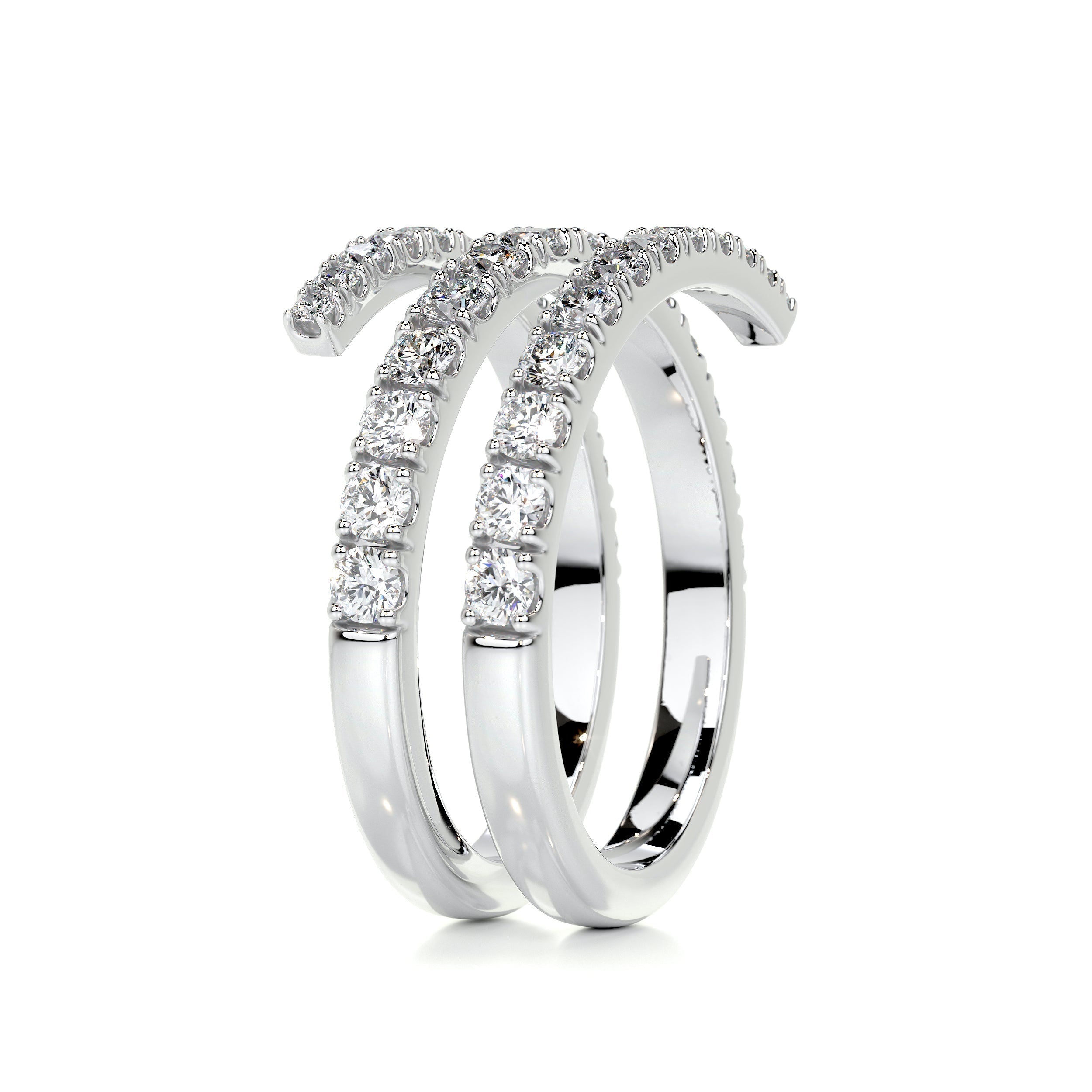 1 CT Round Spiral Lab Grown Diamond Wedding Band