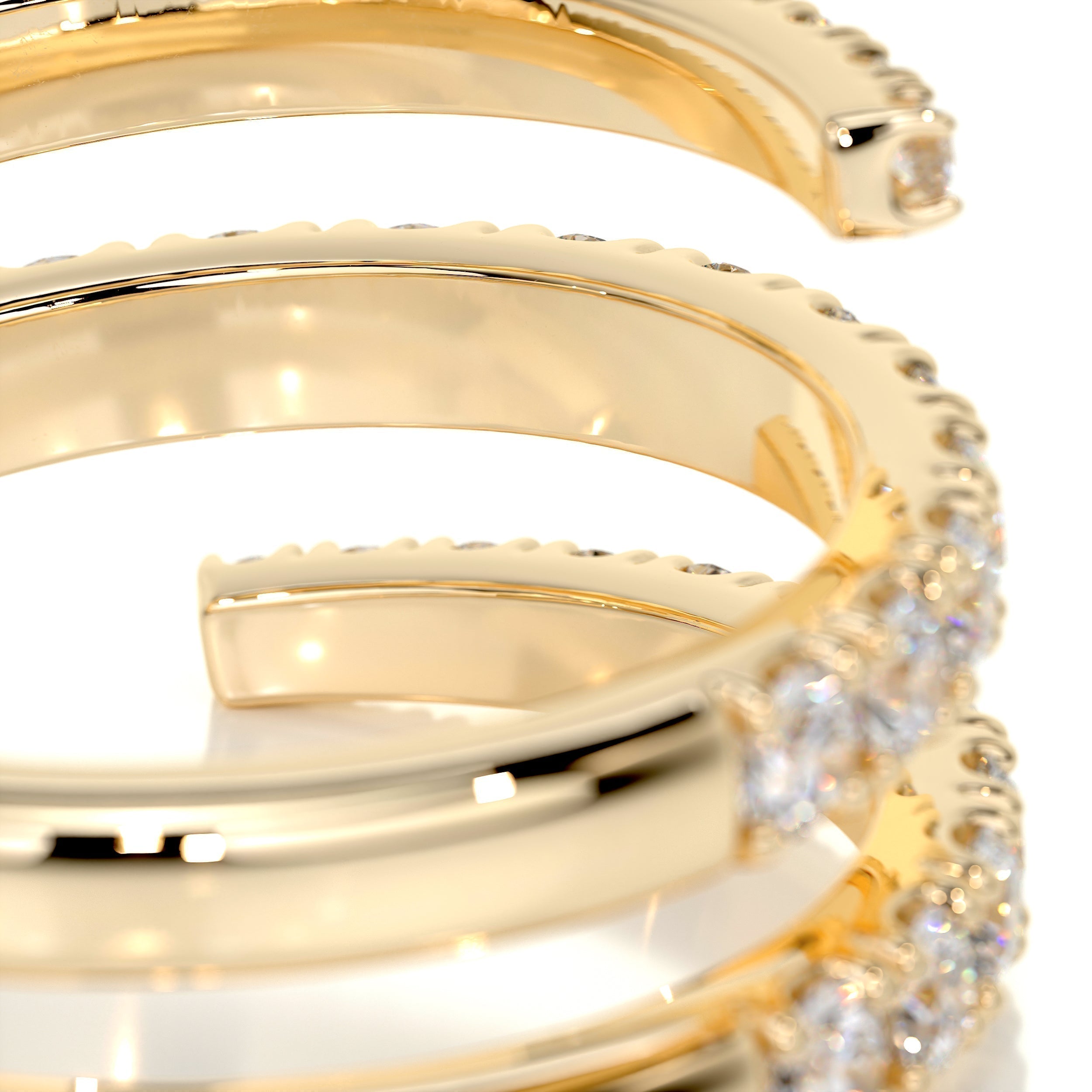 1 CT Round Spiral Lab Grown Diamond Wedding Band