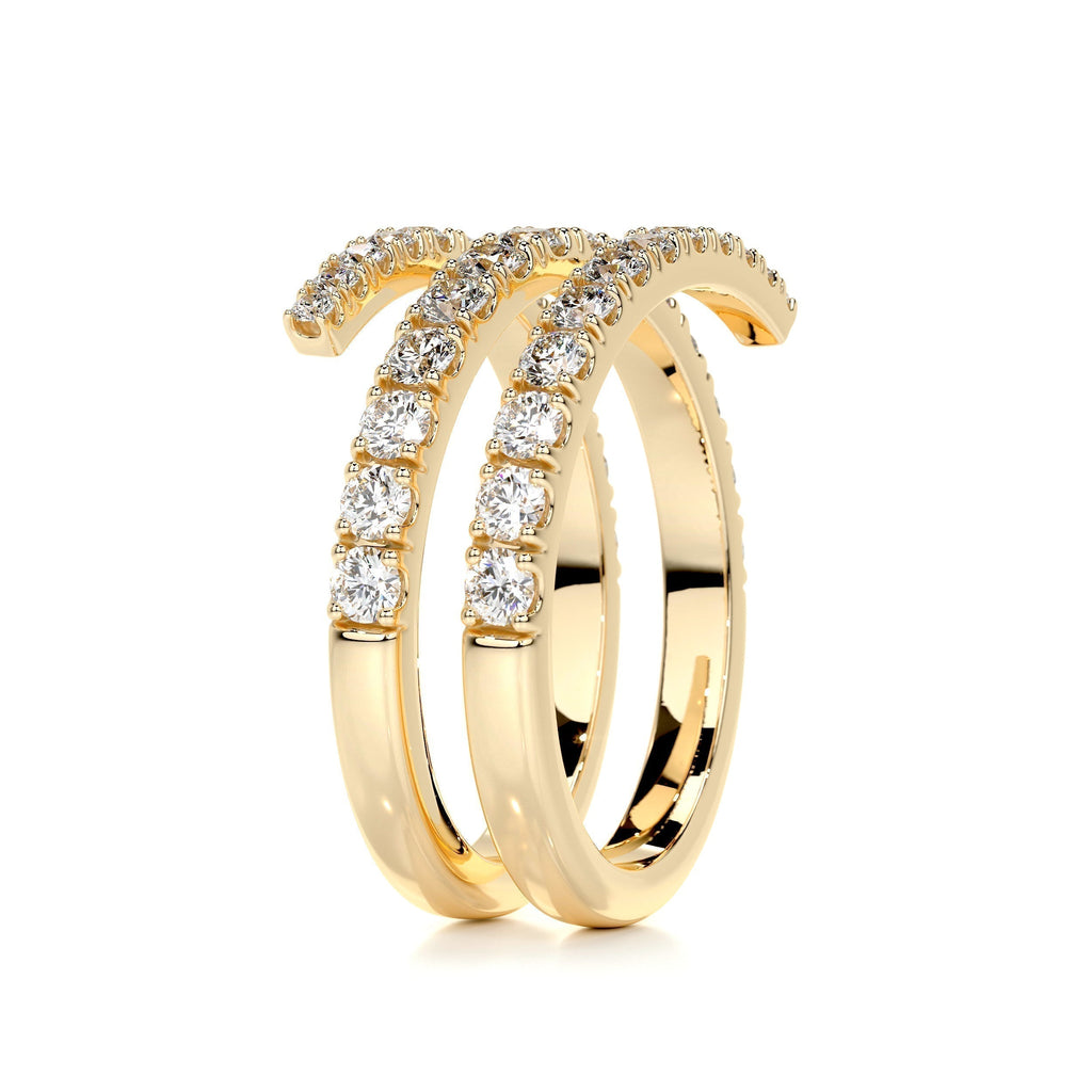 1 CT Round Spiral Lab Grown Diamond Wedding Band