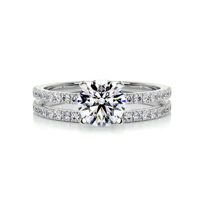 1.0 CT Round Solitaire CVD F/VVS2 Diamond Bridal Ring Set 1