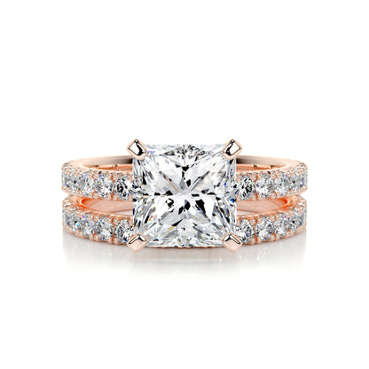 2.0 CT Princess Solitaire CVD F/VS Diamond Bridal Set 13