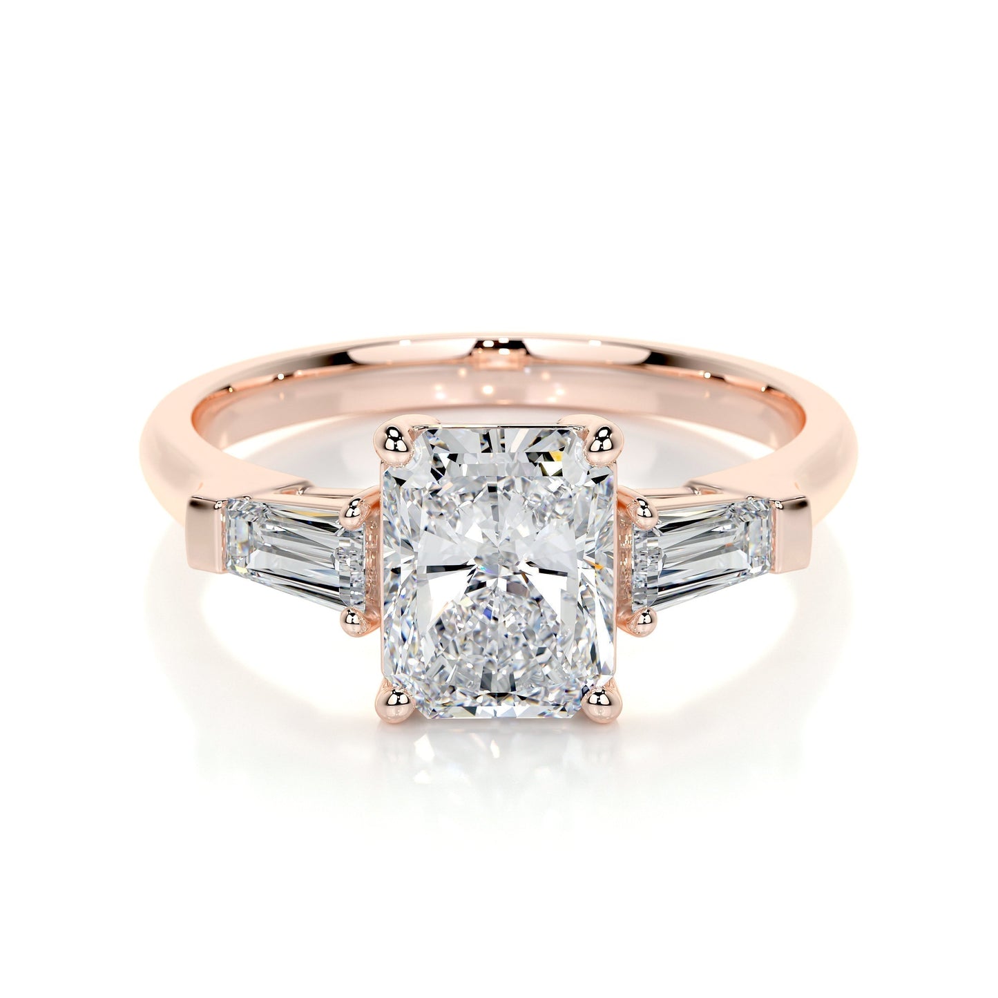 1.50 CT Radiant Three Stones CVD G/VS2 Diamond Engagement Ring 11