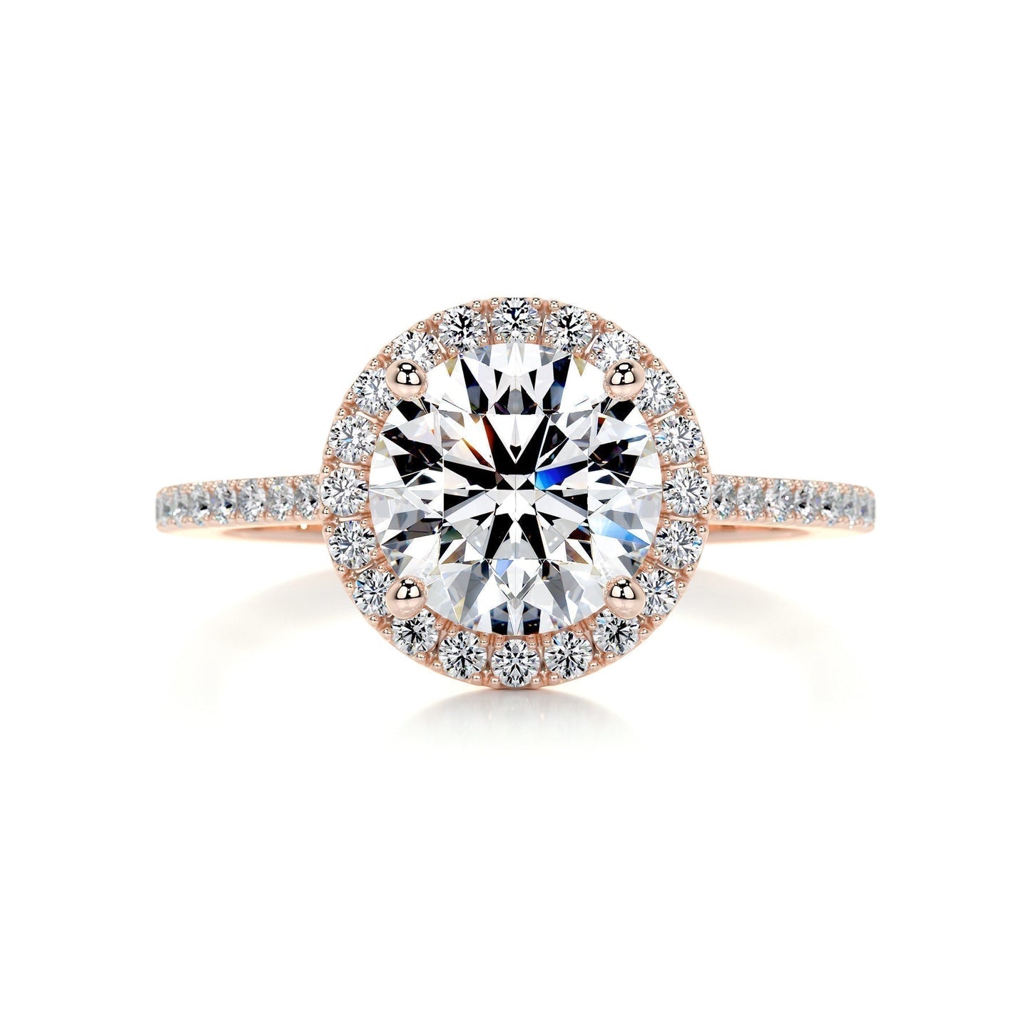 2 CT Round Halo CVD D/VS2 Diamond Engagement Ring 10