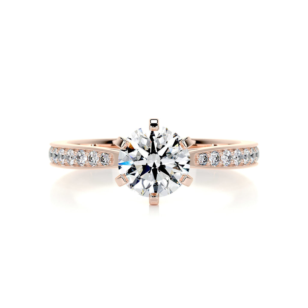 Round Pave Lab Grown Diamond Engagement Ring